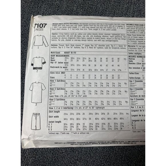 Simplicity Misses Dress Sewing Pattern sz 10-18 7107 - uncut - Picture 6 of 10